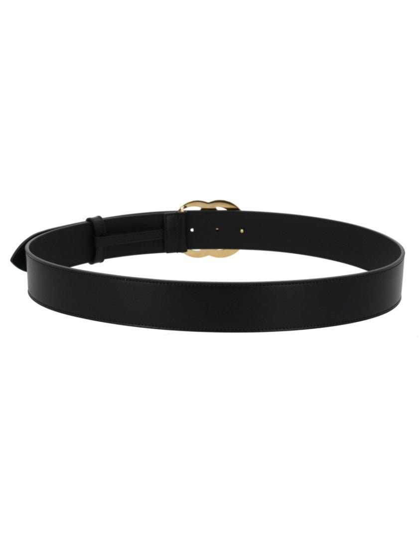 Gucci Gg Marmont Double G Black Leather Belt