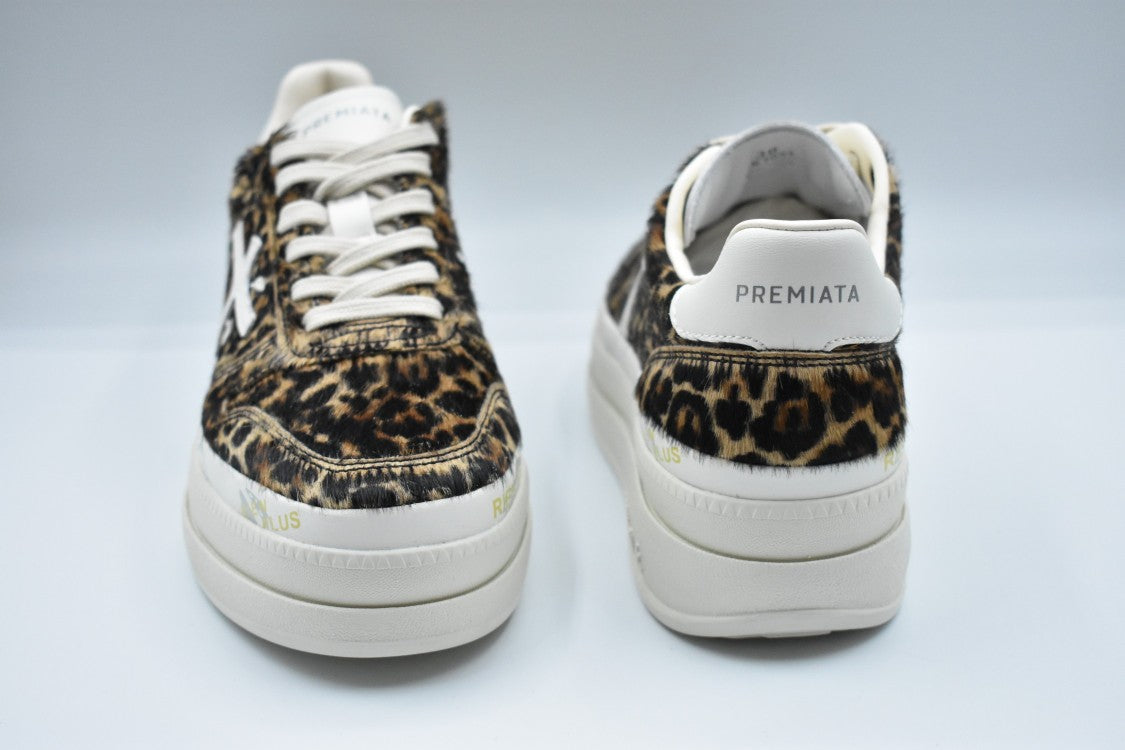 Premiata Leopard Print Brown Sneakers With Chunky Sole