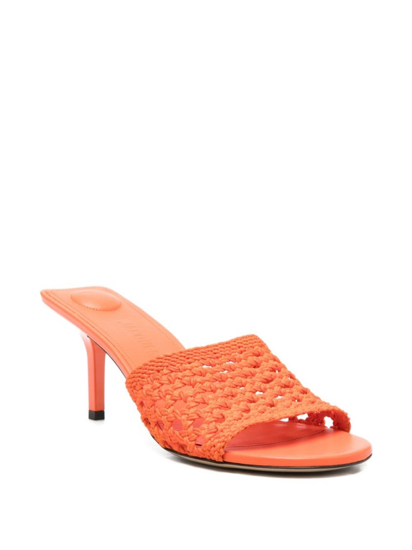Jacquemus Orange Minimalist Open Toe Flat Sandals