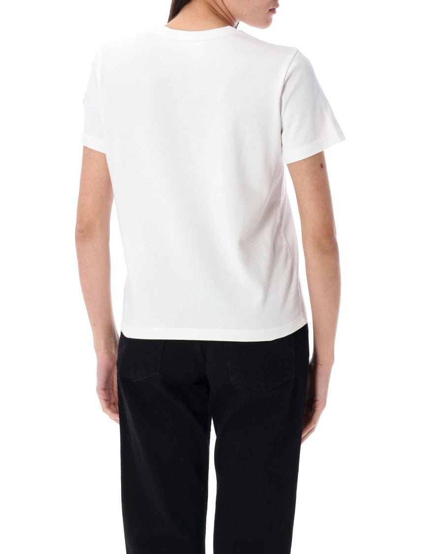 Moncler Embroidered Calligraphy Logo T-Shirt With Crewneck