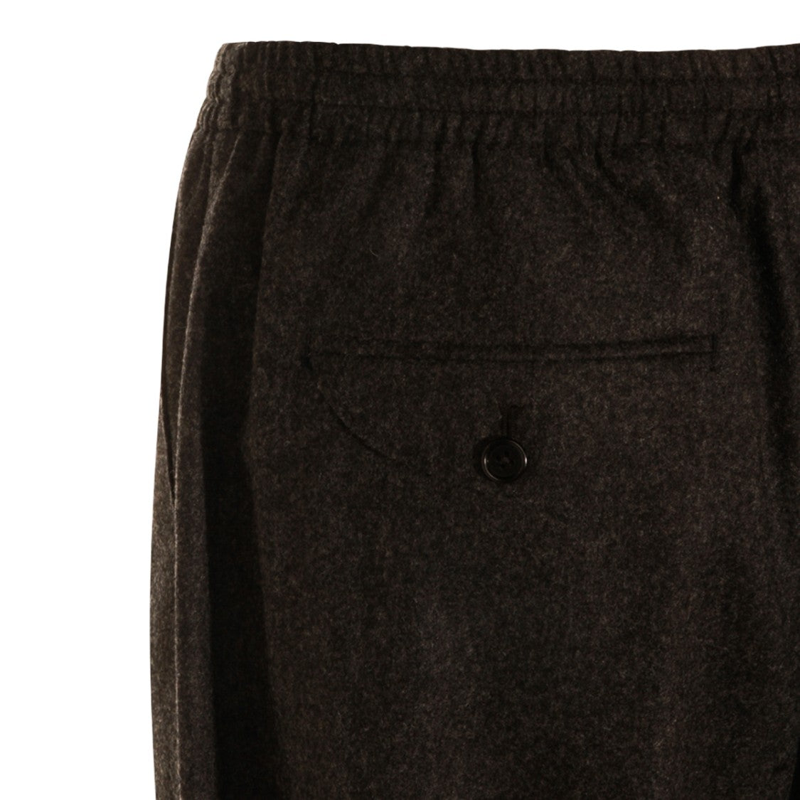 Jil Sander Dark Grey Wool Trousers With Elasticated Waistband And Refined Hem