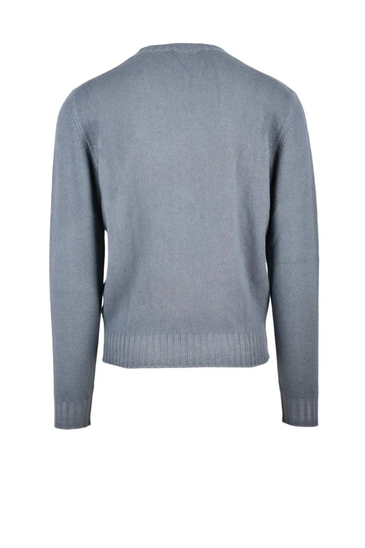 Filippo De Laurentiis Grey Virgin Wool Cashmere Men's Crew Sweater