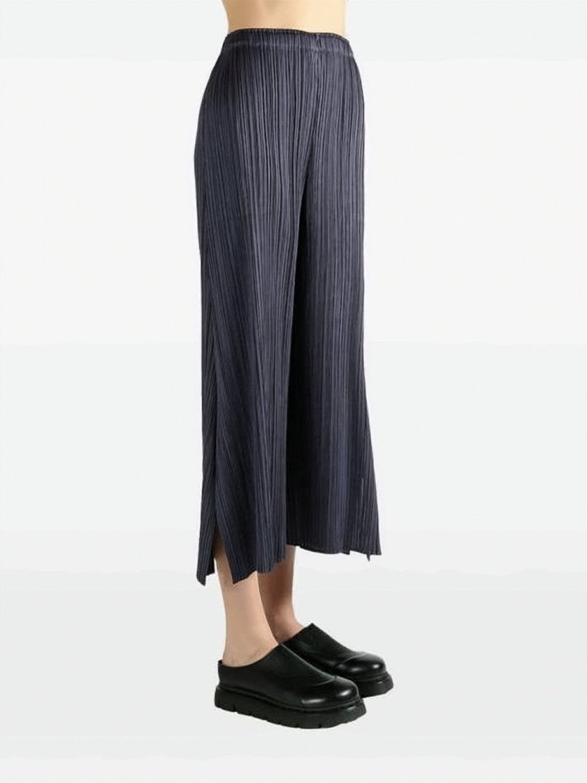 Pleats Please Wide-Leg Cropped Training Pants In Pleated Fabric