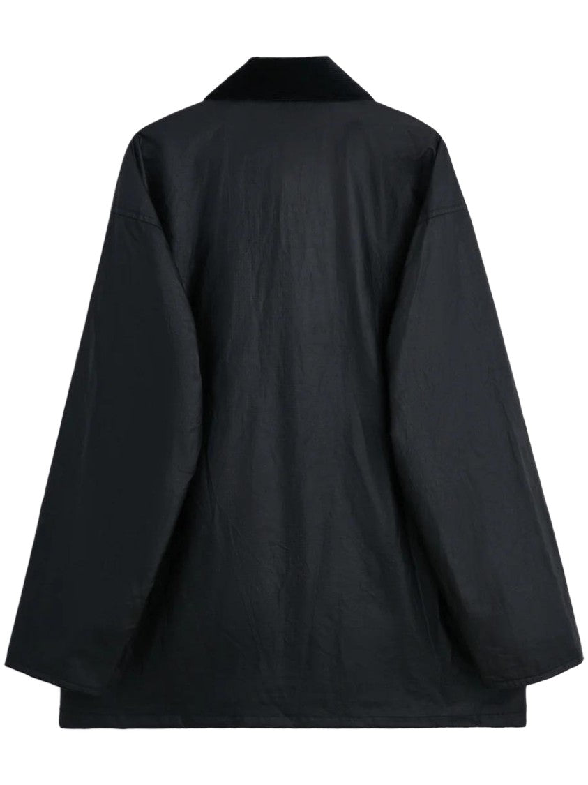 Sunflower Waxed Ripstop Black Leisure Jacket With Structured Silhouette