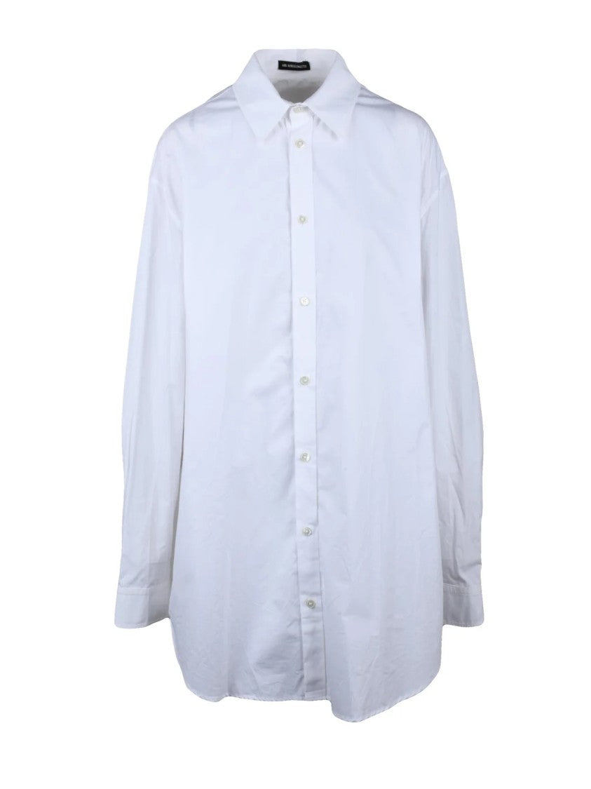 Ann Demeulemeester White Elongated Relaxed-Fit Cotton Shirt