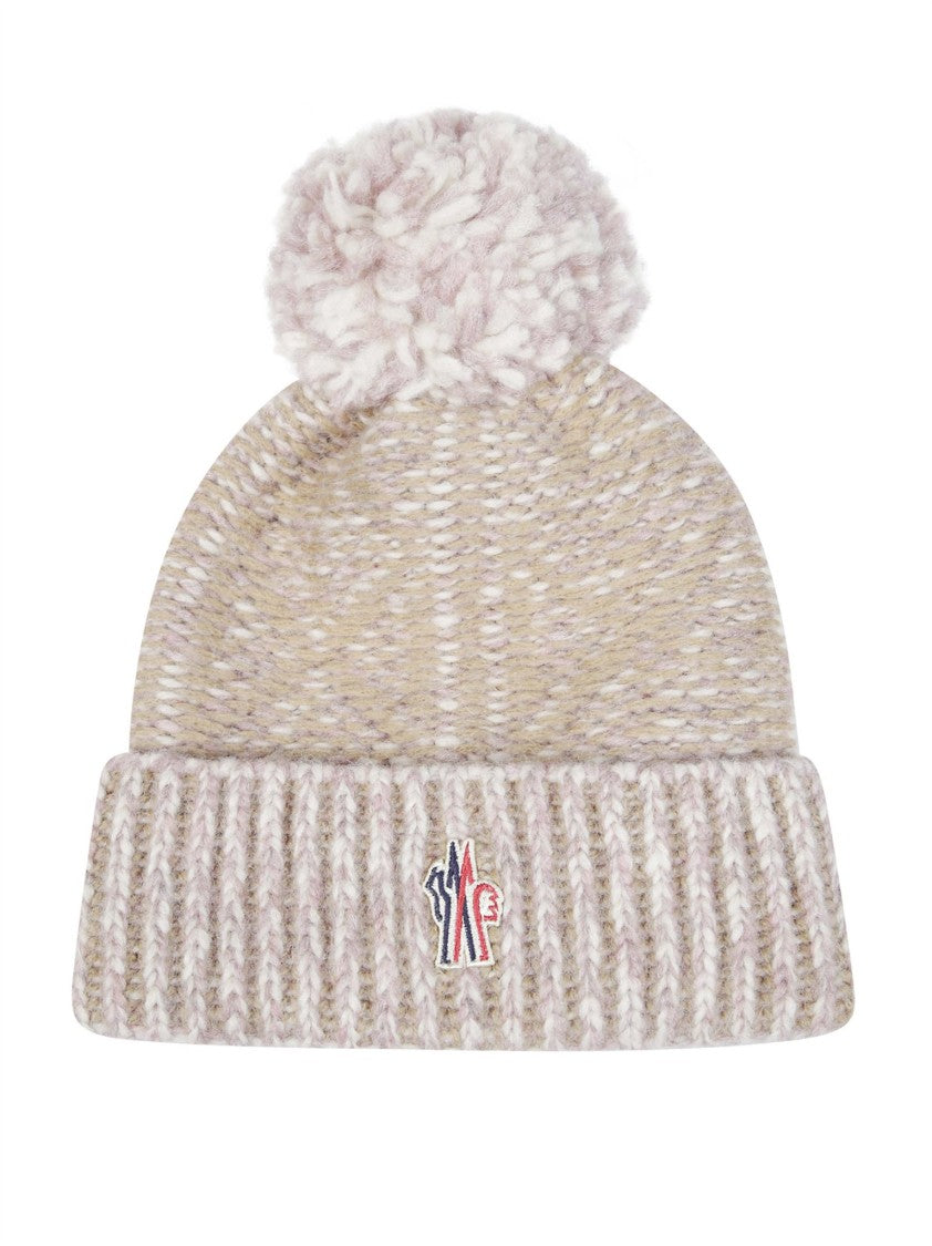 Moncler Grenoble Textured Yarn Fluffy Pom-Pom Hat