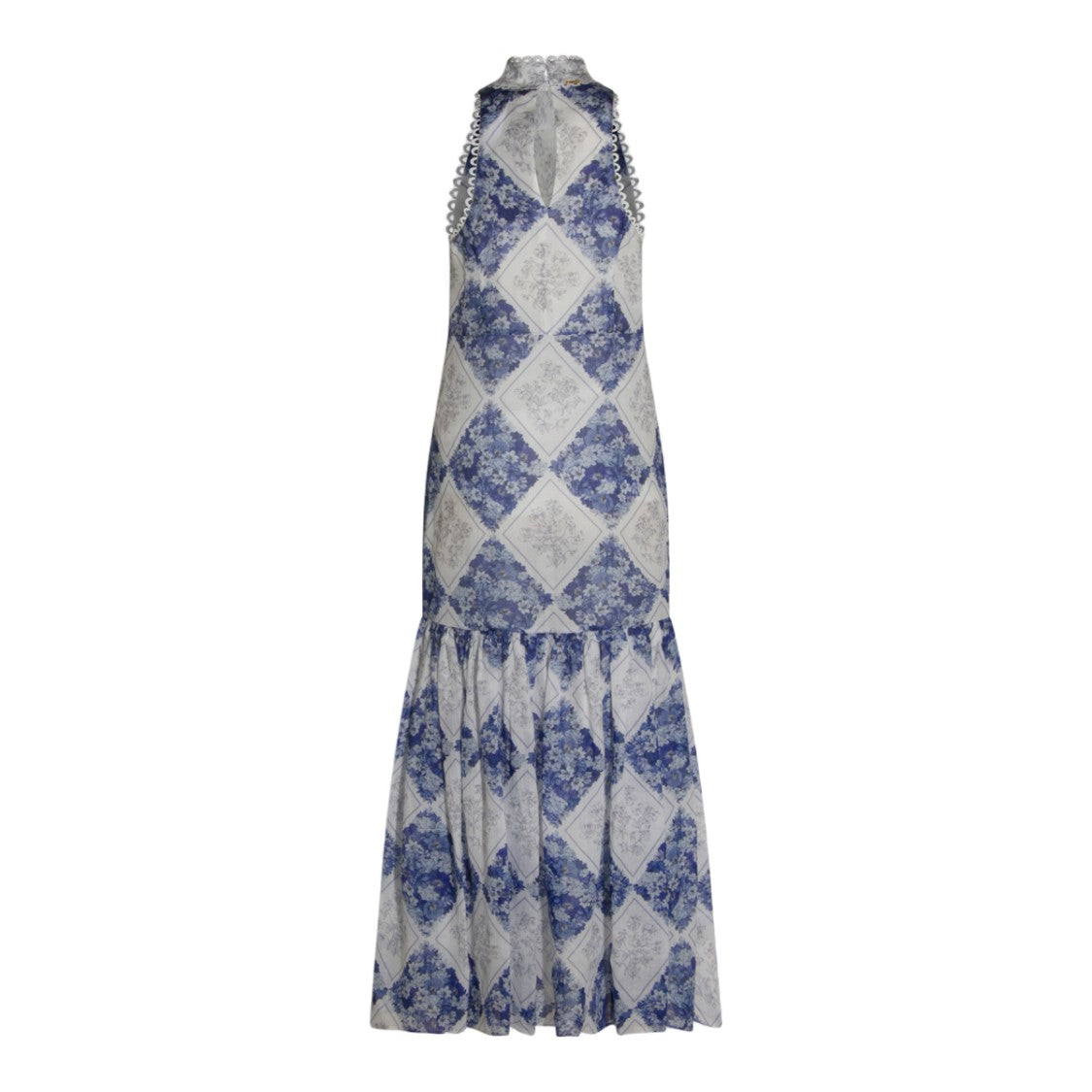 Twin-Set Sleeveless High-Neck Maxi Dress With Floral Pattern