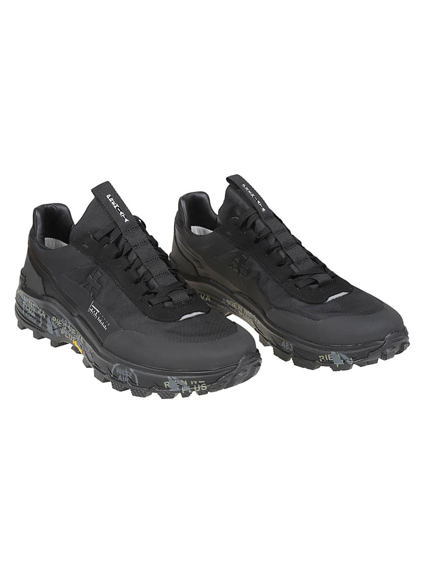Premiata Black Devin Low-Profile Polyurethane Sneakers