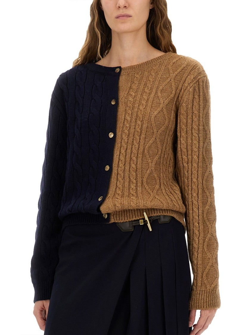 Moschino Two-Tone Alpaca Blend Cardigan