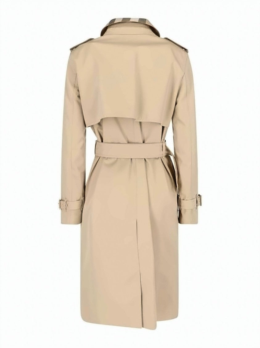 Burberry Classic Beige Cotton Trench Coat With Structured Silhouette