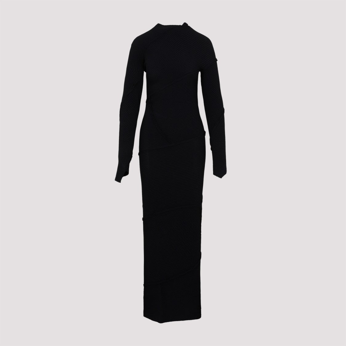 Balenciaga Spiral Black Viscose Maxi Dress