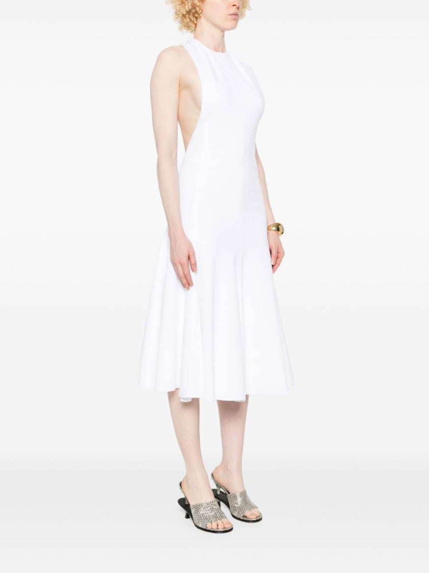 Jacquemus White Sleeveless Open Back Lined Dress