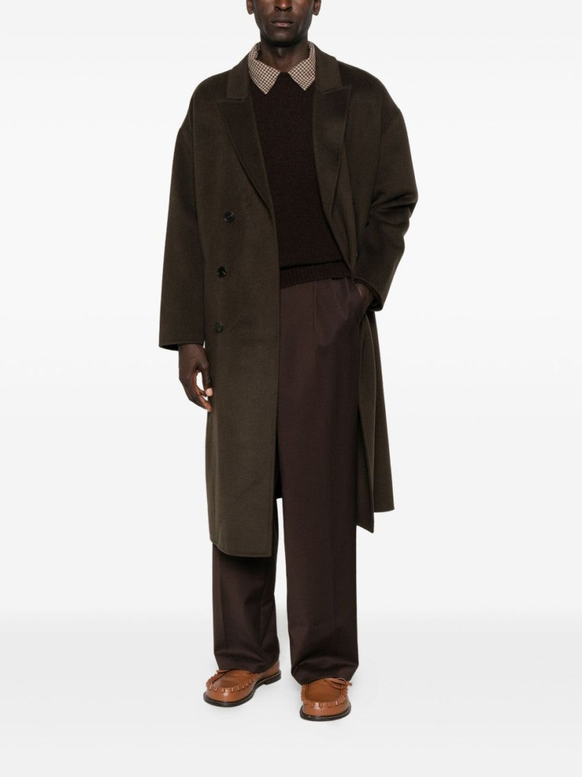 Amaranto Crew Neck Brown Knit Sweater