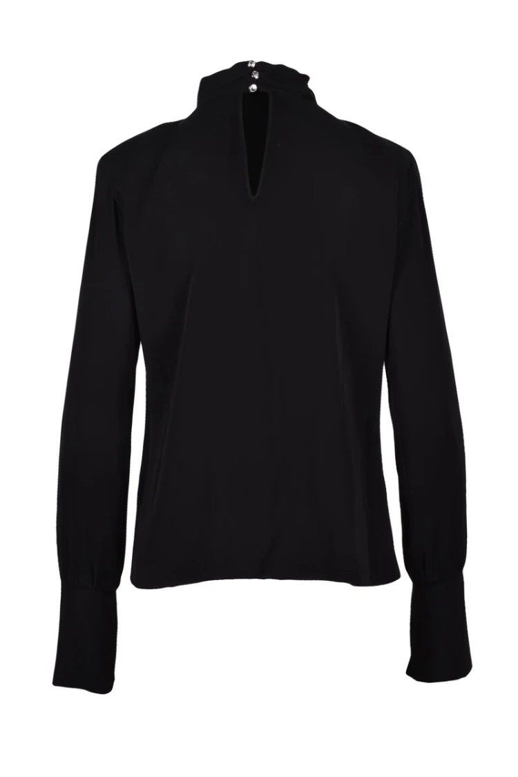 Patrizia Pepe High Neck Blouse - Black