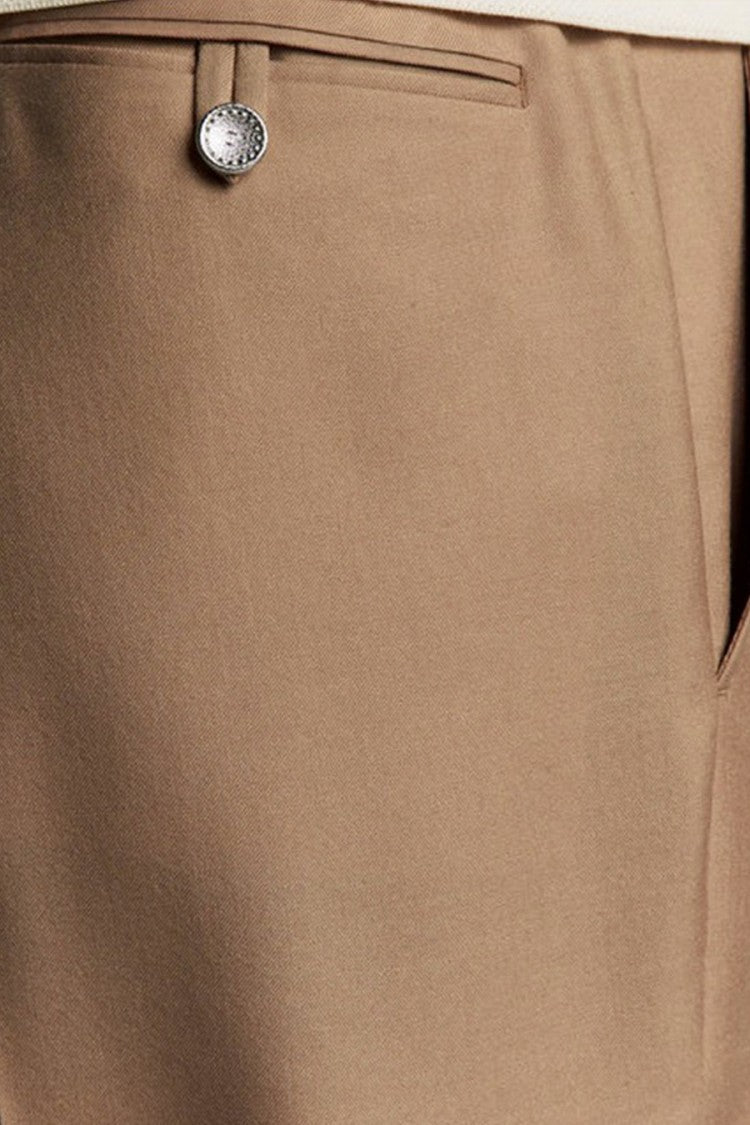 Dior Beige Cotton-Blend Formal Pants