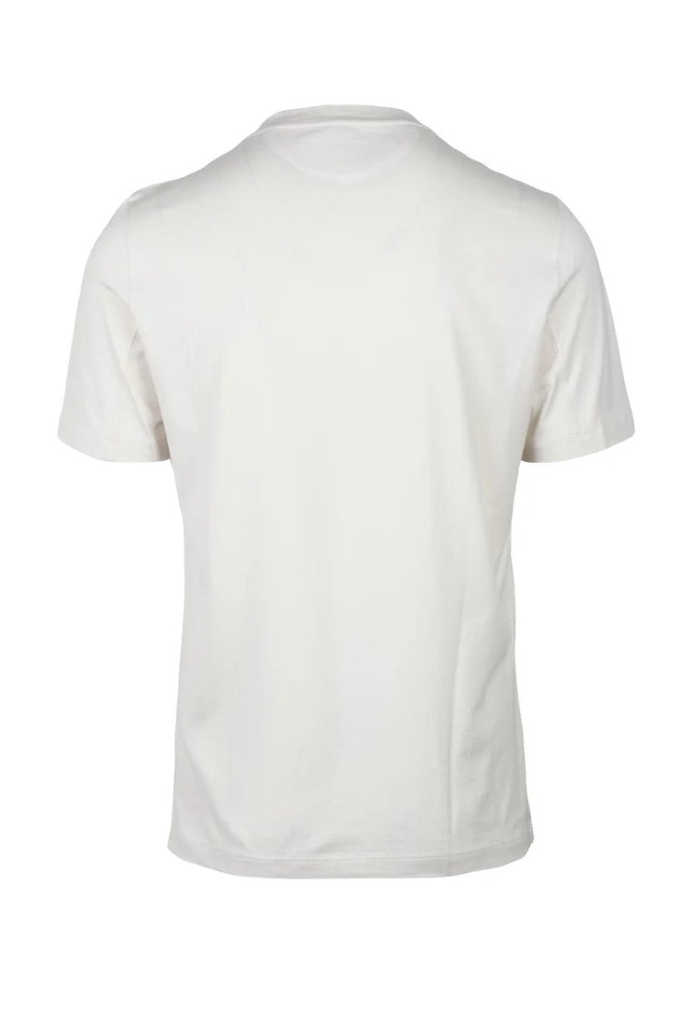 Brunello Cucinelli Graphic Off-White Crew Neck T-Shirt
