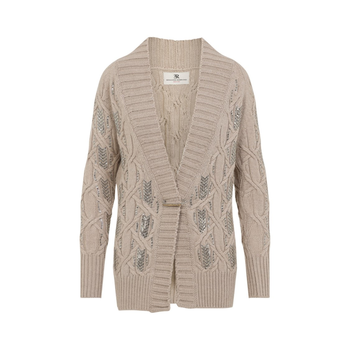 Ermanno Scervino Textured Knit Sweater With Open Front