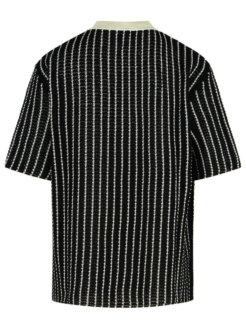 Jil Sander 'Crochet' Black Cotton T-Shirt