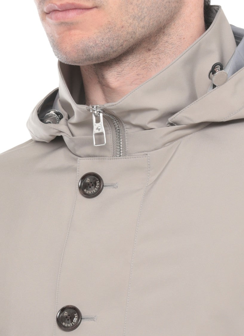Montecore Grey Tech Fabric Hooded Jacket
