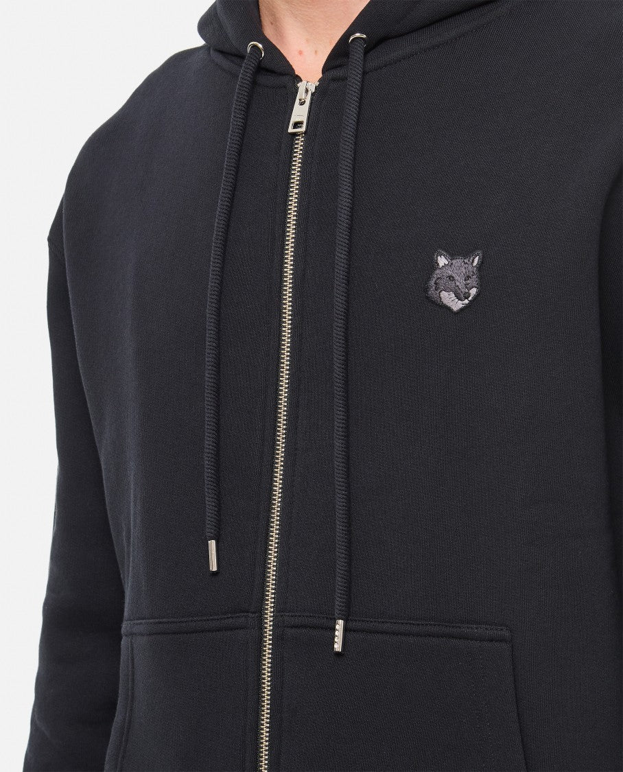 Maison Kitsuné Zip-Up Hoodie With Fox Logo Embroideryrelaxed Fit
