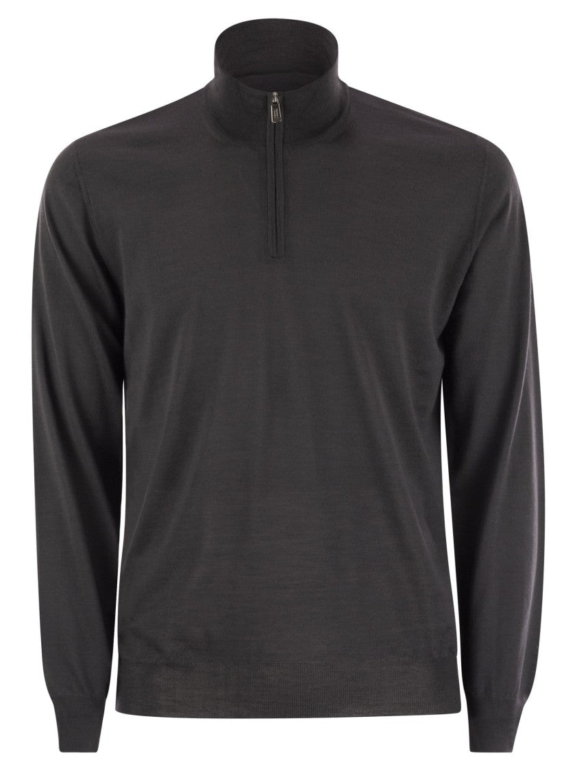 Fedeli Favonio - Superfine Wool Half-Zip Sweater