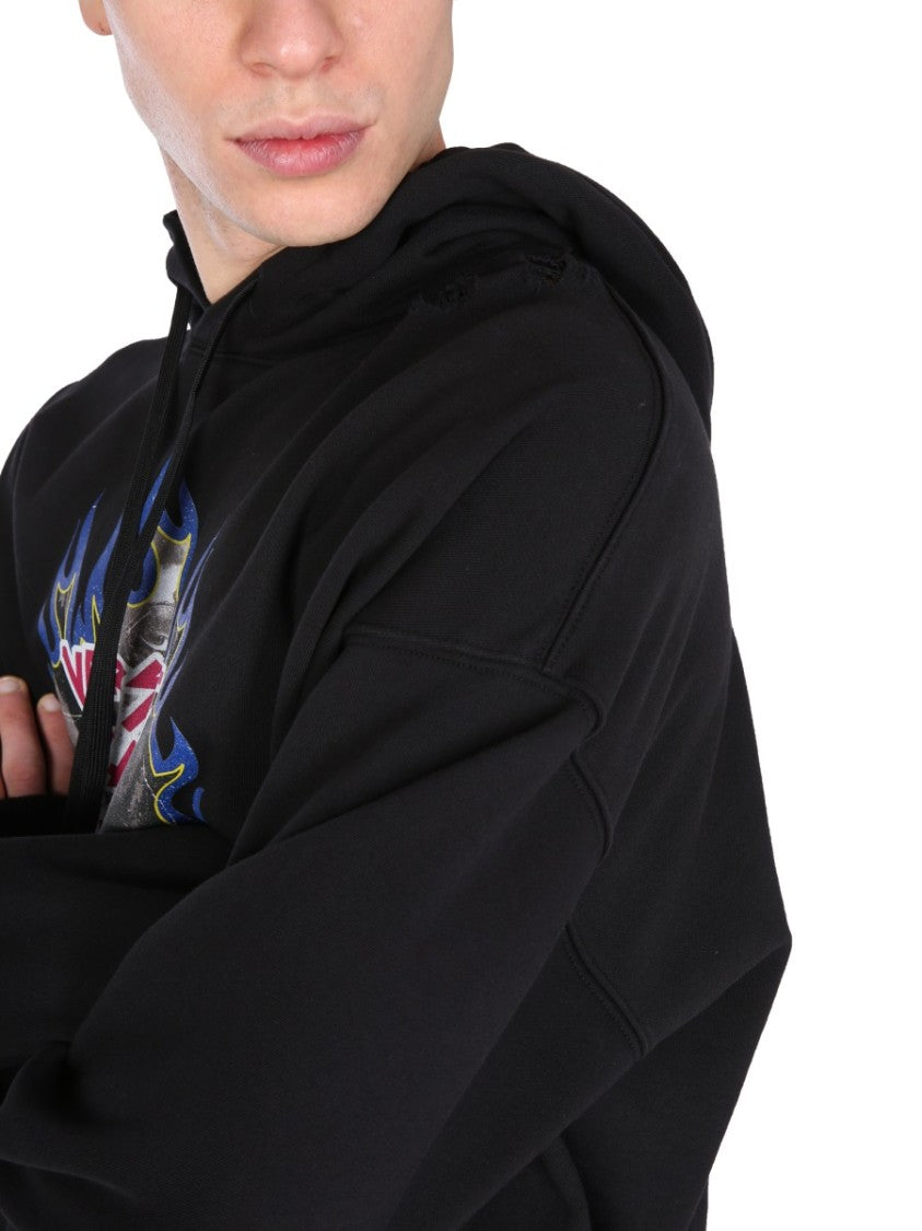 Versace Jeans Couture Graphic Logo Hoodie With Drawstring