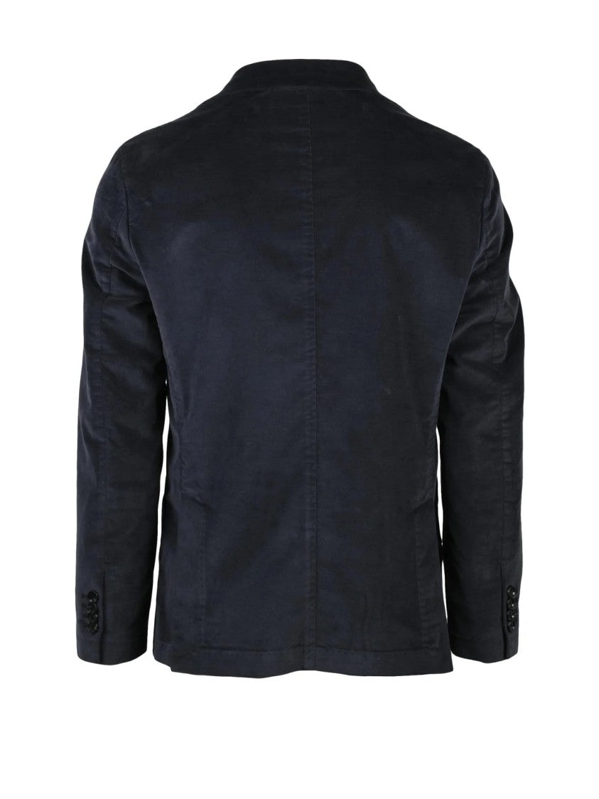 Paoloni Cotton Modal Velvet Jacket With Textured Finish And Button Closure