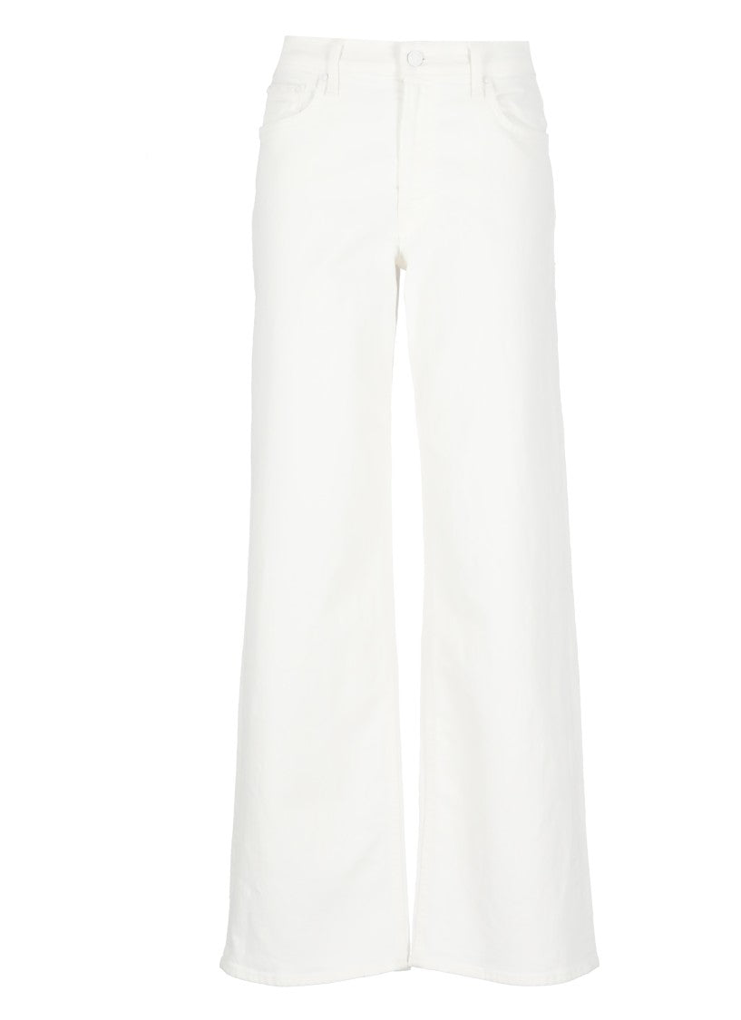 Mother White The Spinner Zip Sneak Jeans