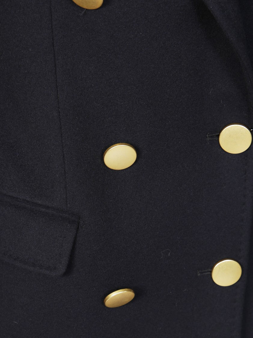 Tagliatore C-Parigi10b Tailored Double-Breasted Coat With Gold-Tone Buttons