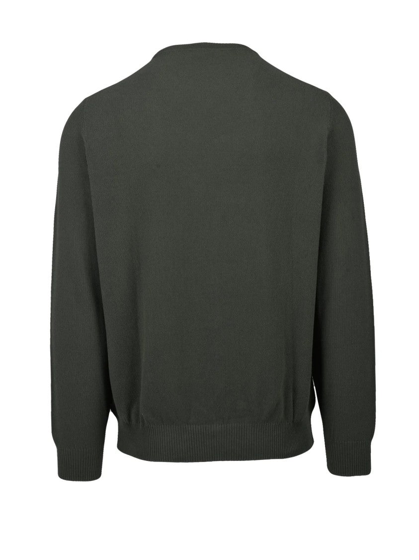 Filippo De Laurentiis Green Ribbed Cotton Jumper