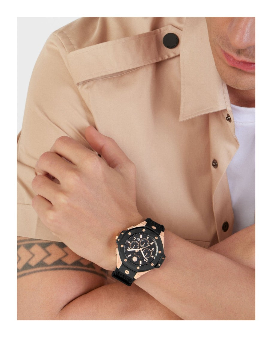 Philipp Plein Plein Chrono Royal 46Mm Two-Tone Silicone Watch