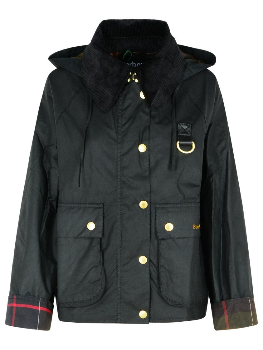 Barbour Reighton' Black Waxed Cotton Jacket