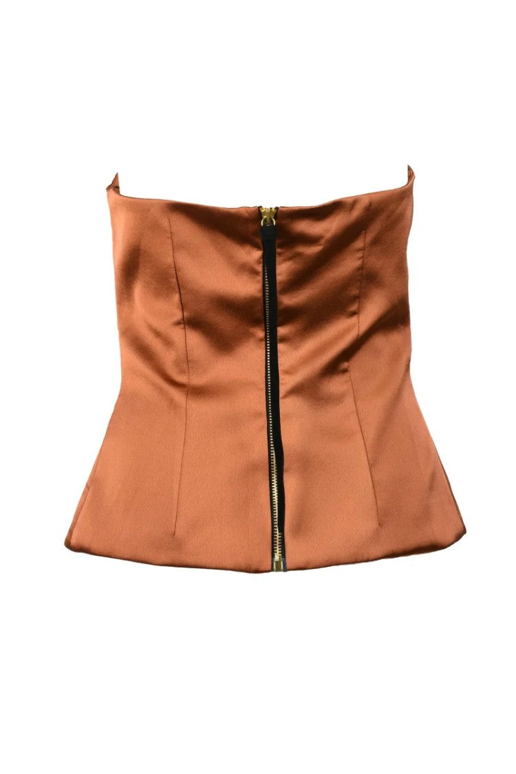 Nine Minutes Bronze Shiny Effect Blouse
