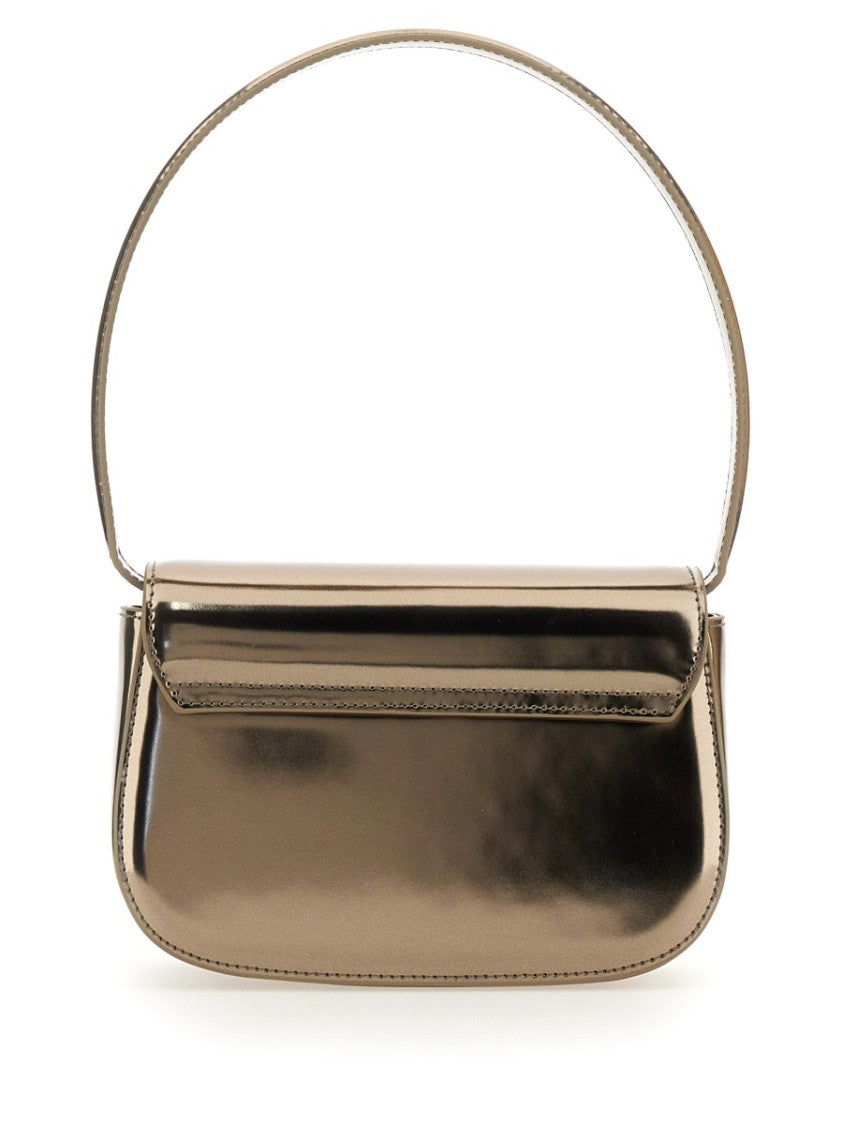Diesel Metallic Finish Shoulder Bag With Distinctive Oval Logo