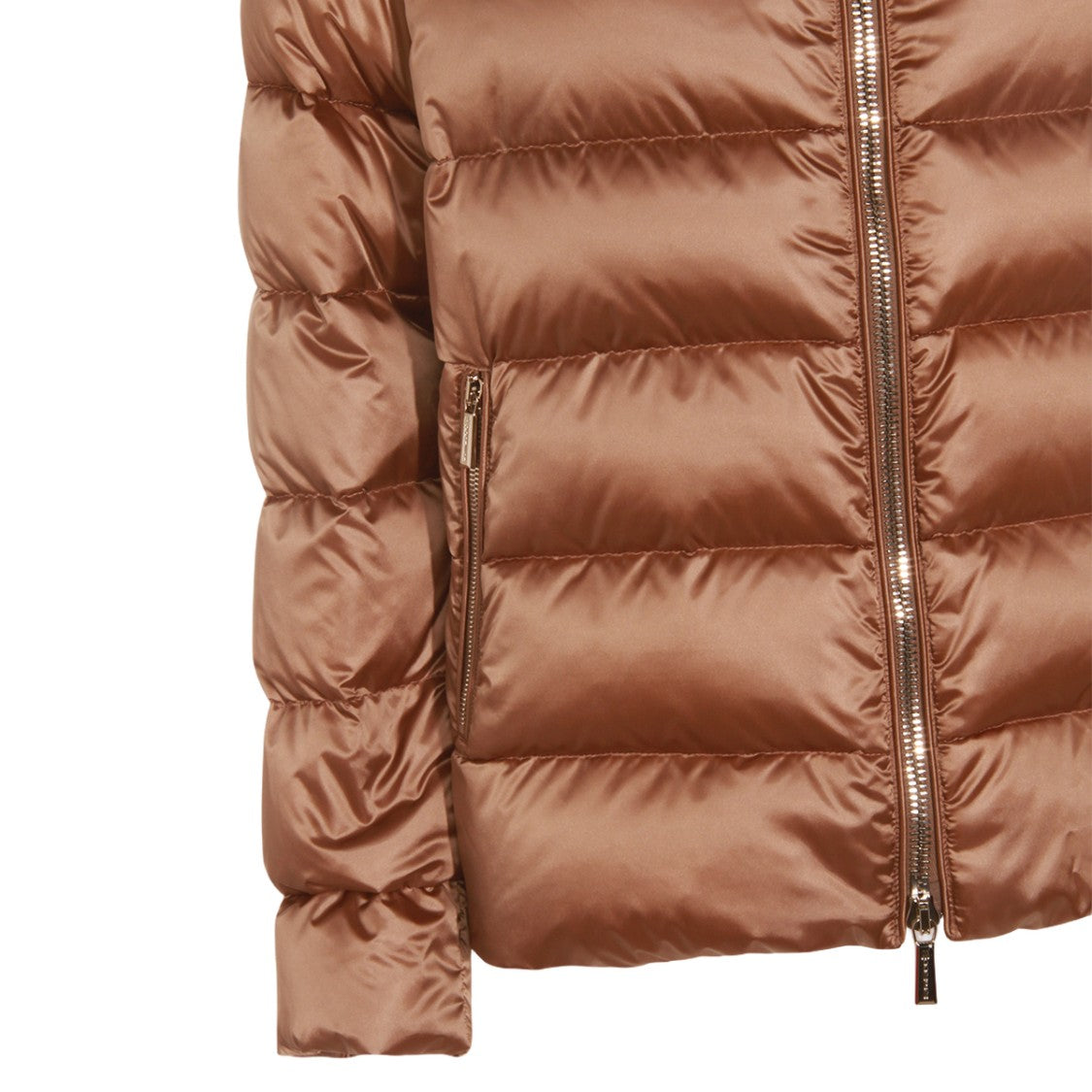 Moorer Quilted Camel Coat With High Collar