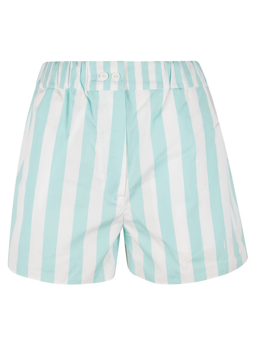 Patou Relaxed Fit Striped Shorts With Elastic Waistband