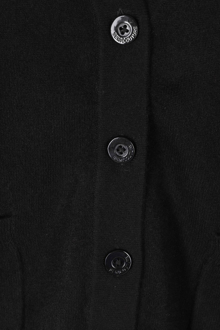 Semi Couture Esther Black Cropped Wool Cardigan