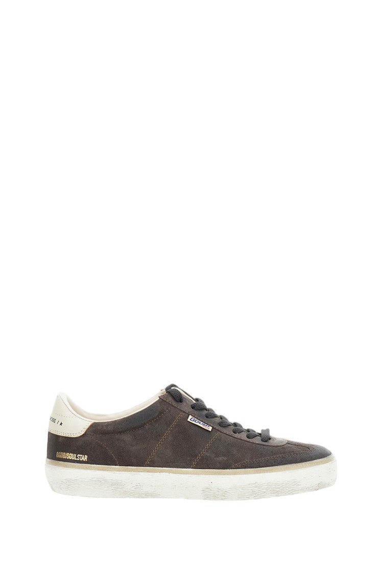 Golden Goose Brown Suede Low-Top Sneakers With Distressed Finish