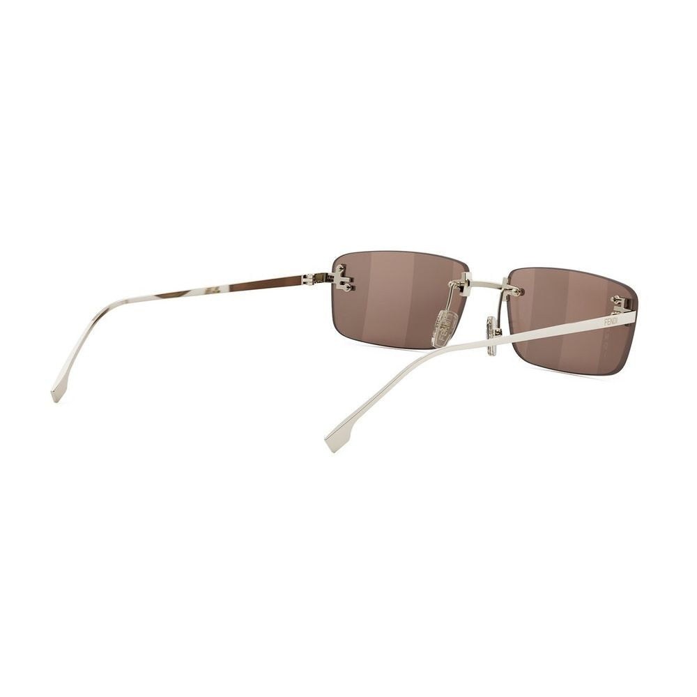 Fendi First Crystal Rectangular Rimless Sunglasses