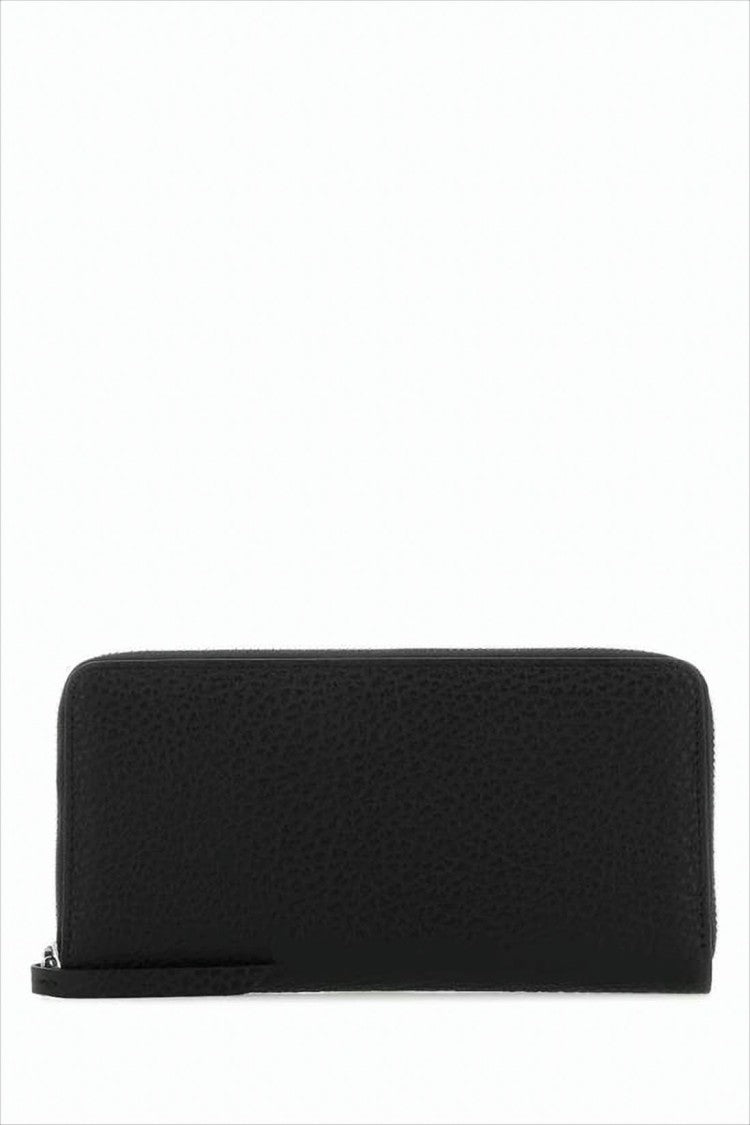 Maison Margiela Textured Leather Zip-Around Wallet With Pull Tab