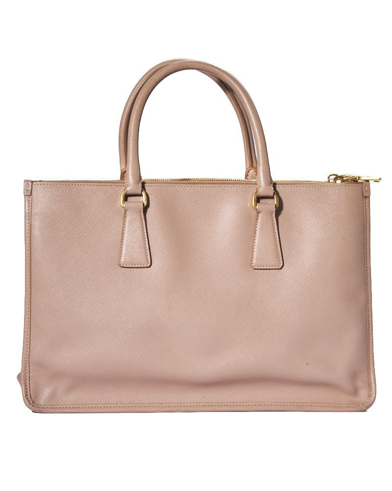 Prada Medium Saffiano Tote Square In Powder