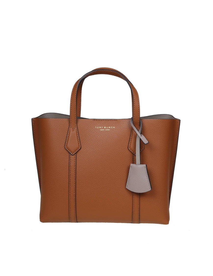 Tory Burch Shopping Perry Small Triple-Compartment Tote In Leather Color