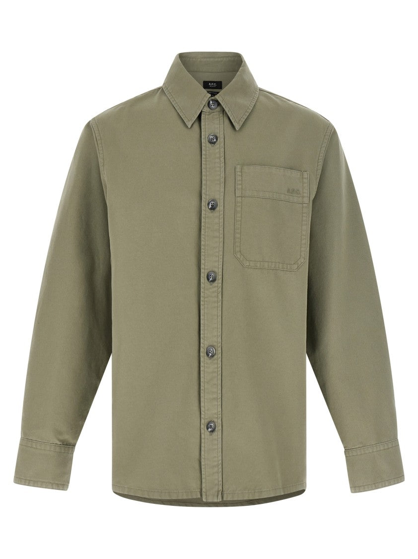 A.P.C. Oxford Cotton Shirt With Embroidered Logo