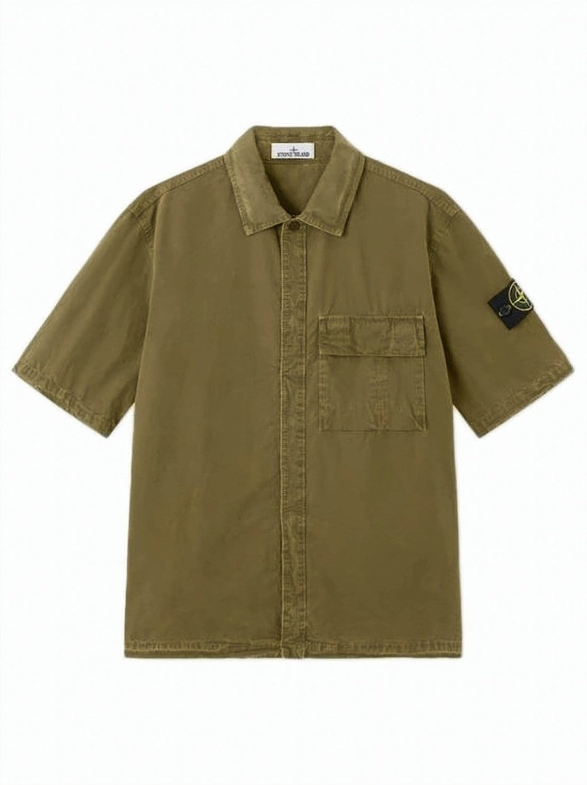 Stone Island Boxy Brown Short-Sleeve Shirt