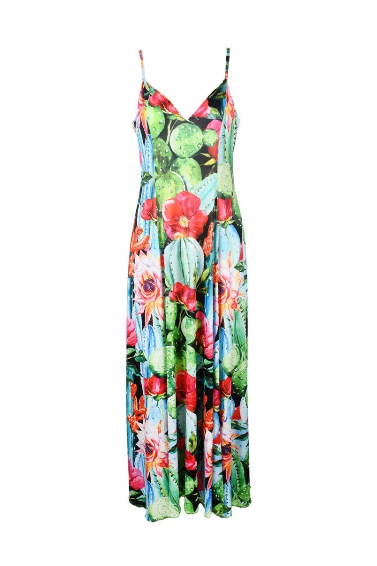 Cq Raggi Multicolor Long Dress Lycra