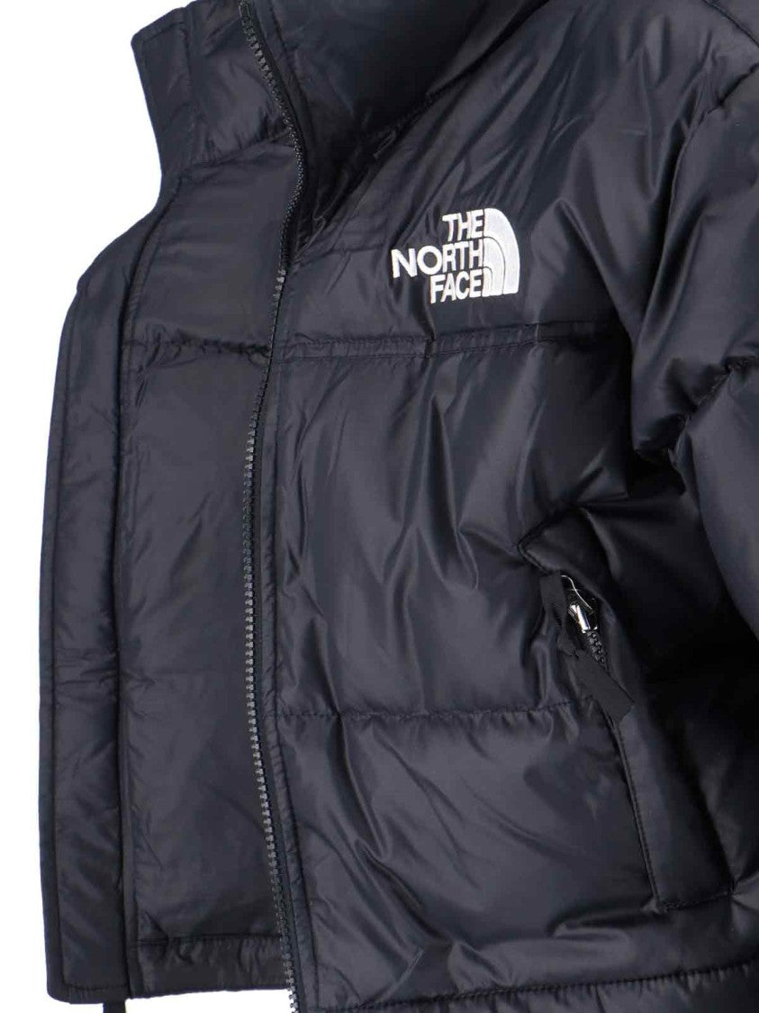 The North Face Short Down Jacket With Detachable Hood And Embroidered Logos