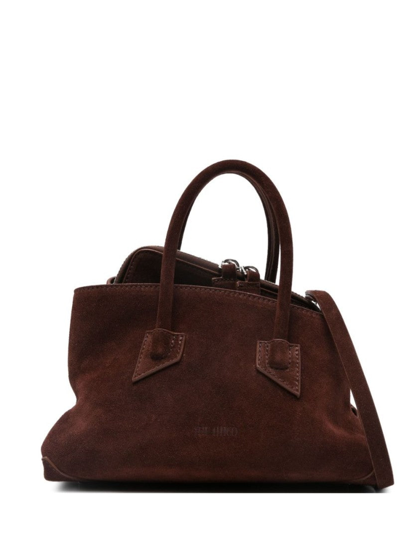 The Attico Beige La Passeggiata Mini Suede Handbag