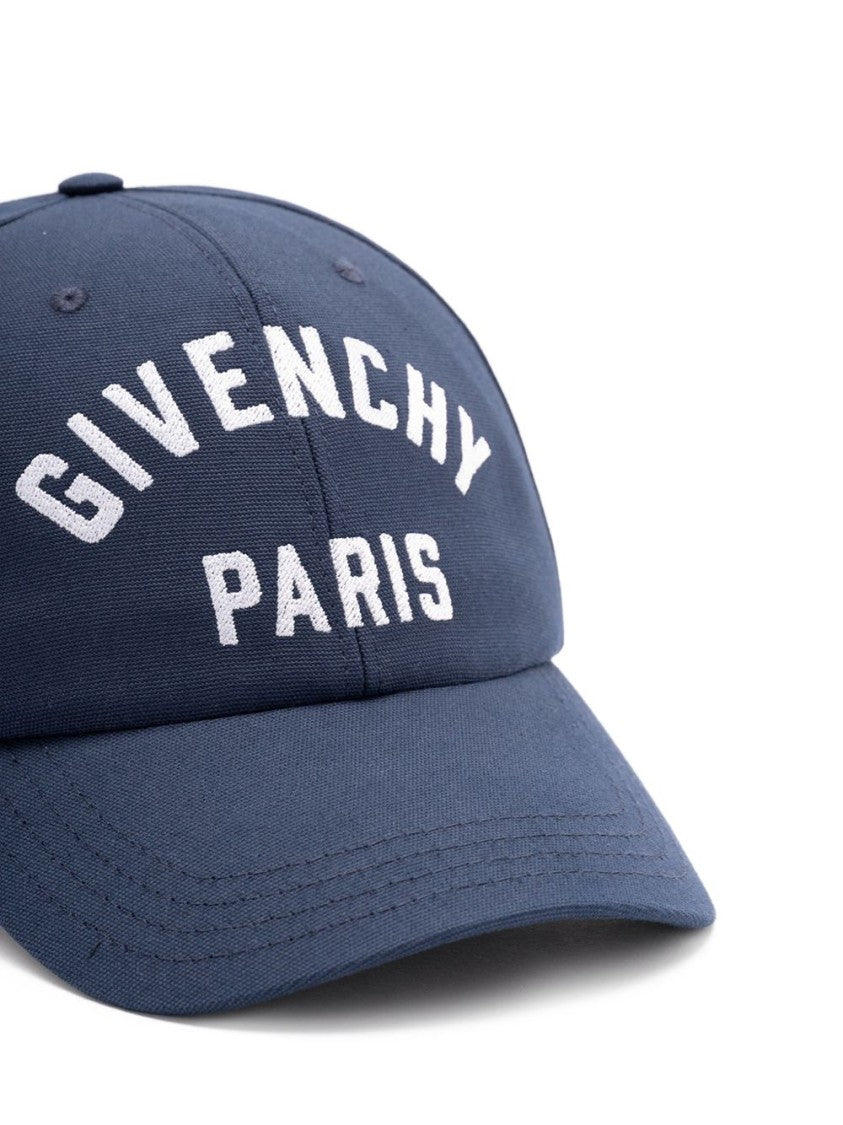 Givenchy Navy Blue Cotton Embroidered Logo Hat