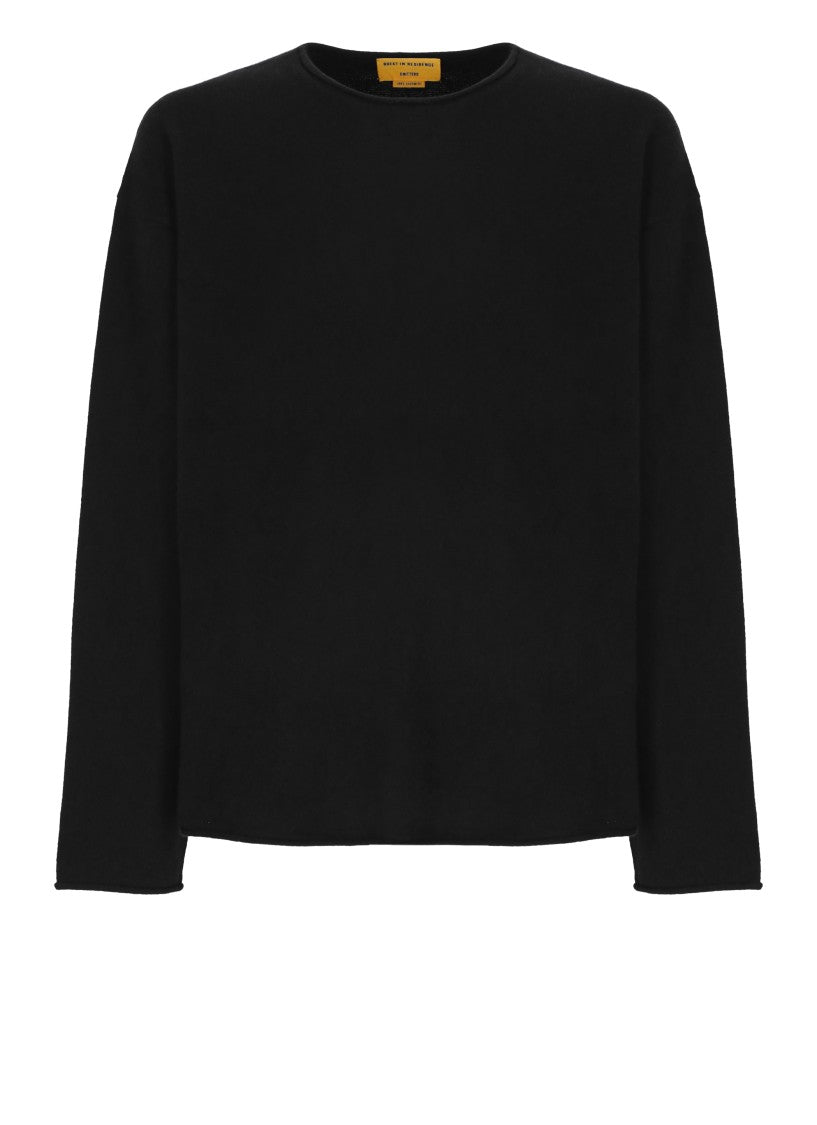 Guest In Residence Black Soft Hemless Edges Cashmere Sweater
