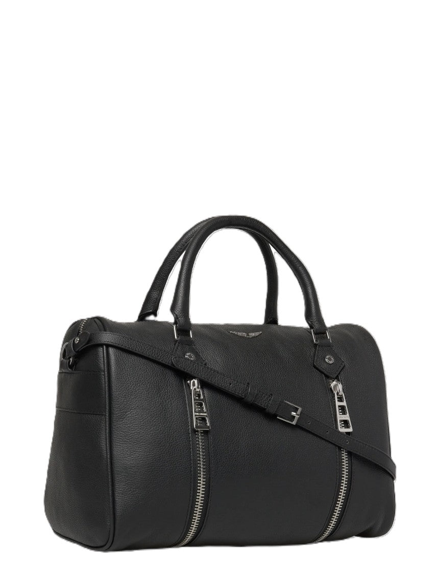 Zadig & Voltaire Medium Grained Leather Handbag With Dual Handles